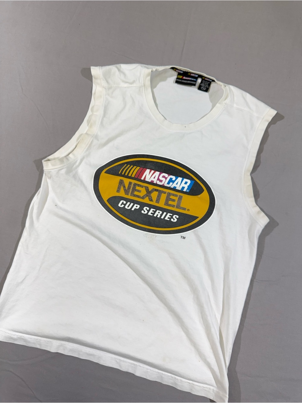 Vintage NASCAR White Muscle Tee
